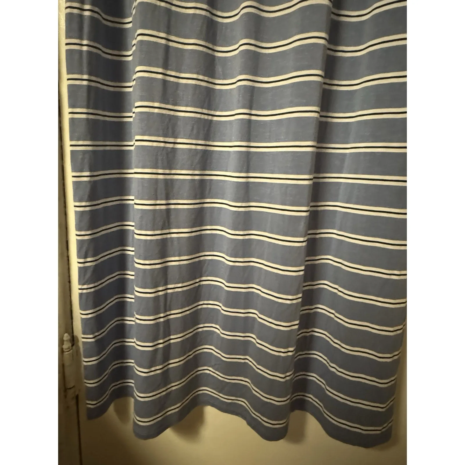 J. Jill Women's Size L Blue Black and White Striped Maxi Dress Short Sleeve Size L - Image 4