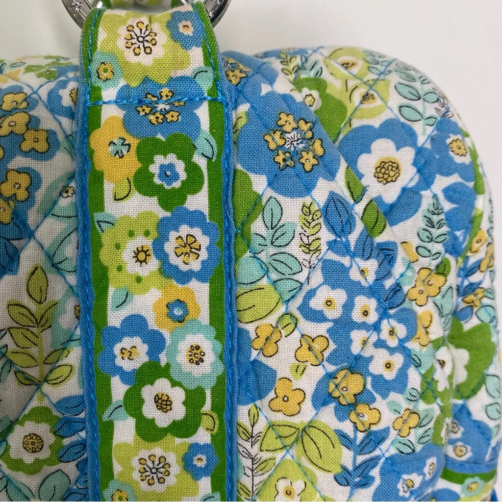 Vera Bradley Quilted Tote Bag Blues Greens Medium - Image 8