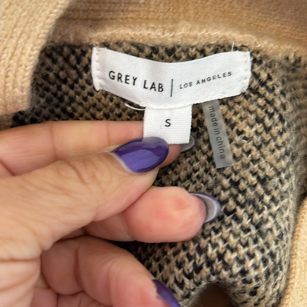 Grey Lab Leopard Print Cardigan Tan - Image 6