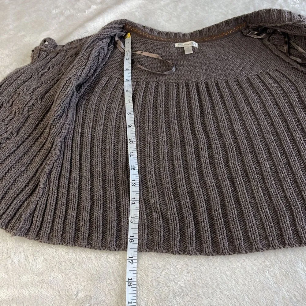 Aeropostale Cable Knit Cropped Cardigan Womens M Brown Cottage Y2K Dark Academia - Image 6