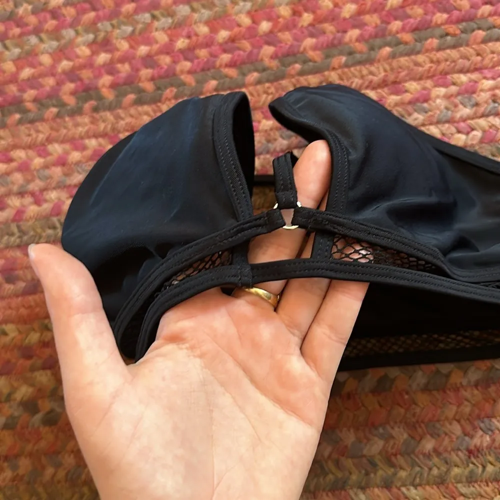 BLACK MESH STRAPPY SEXY SWIM TOP Size XS - Image 4