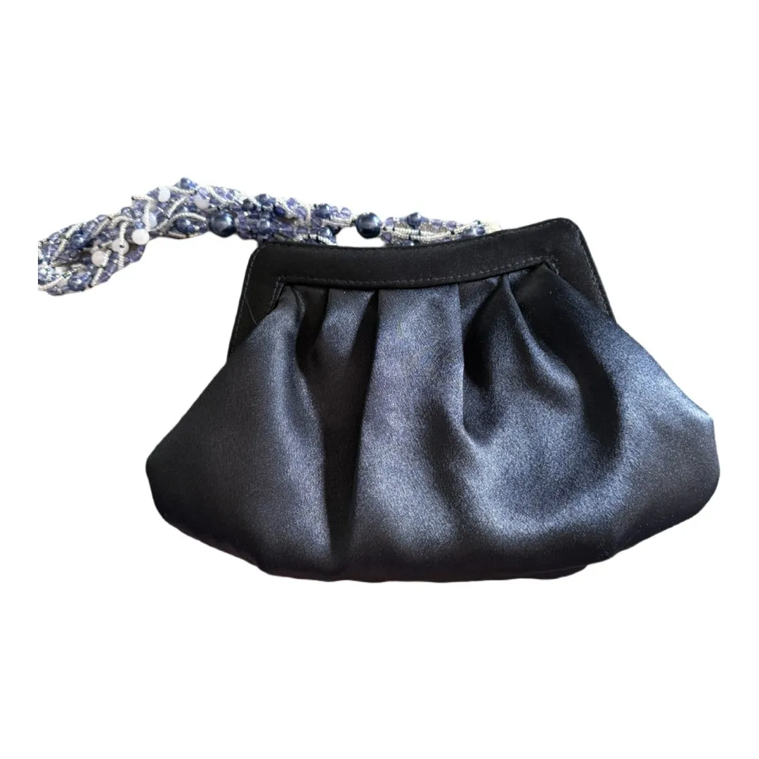 Navy Formal Beaded evening Bag Snap Closure NWOT Holiday Homecoming Party Blue - Image 5