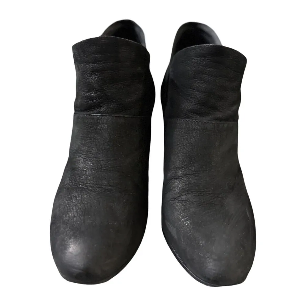 Eileen Fisher Boots Womens 5 Black Suede Leather Nubuck Ankle Neutral Minimalist - Image 3