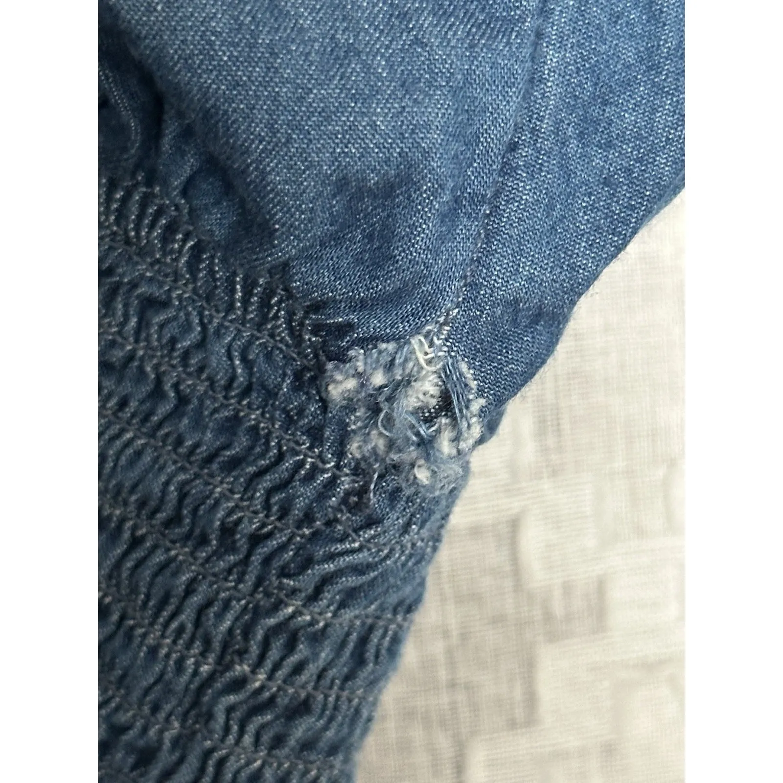 Derek Heart Women's Denim Jean Sweetheart Neck Camisole Top Large‎ Flawed - Image 4