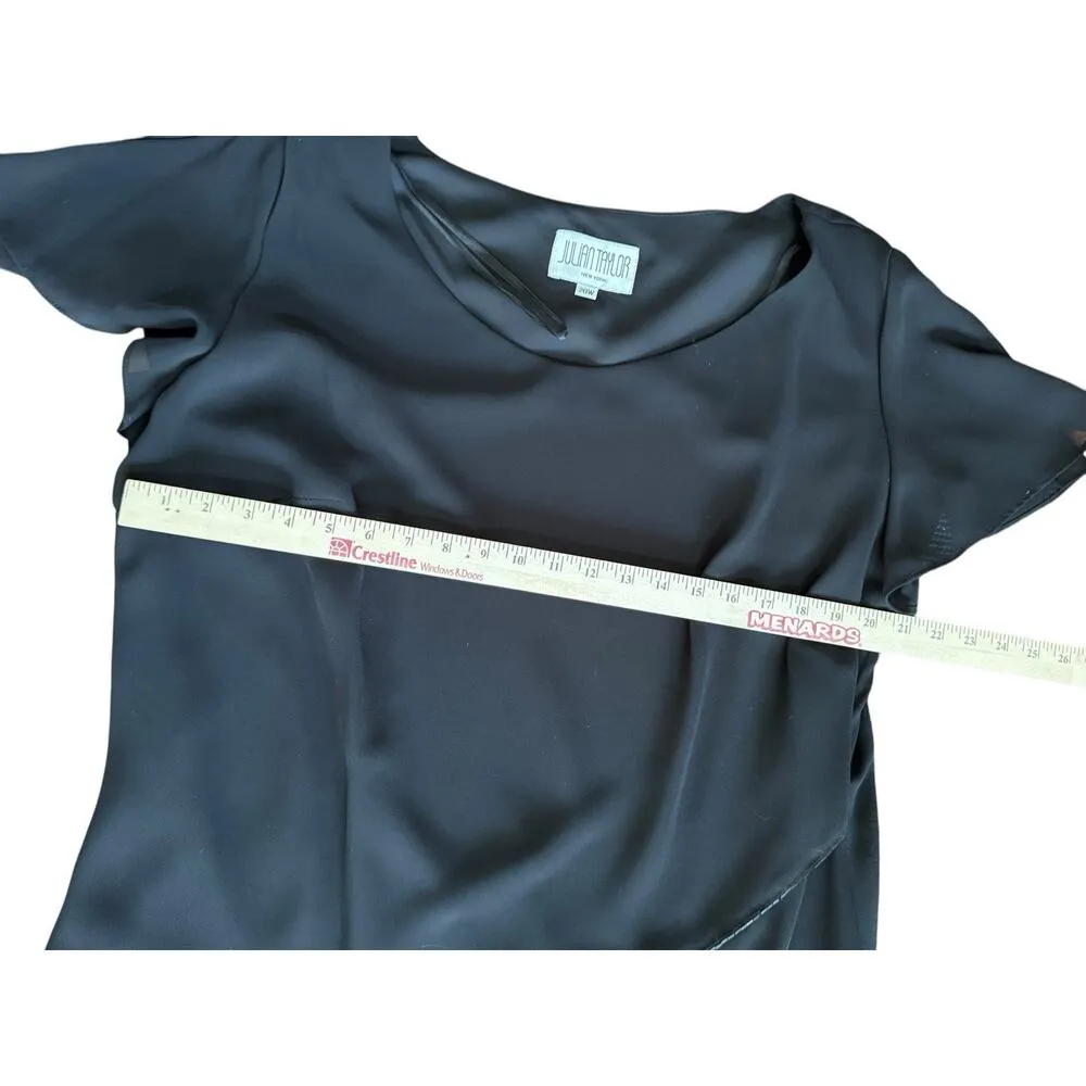 Julian Taylor 20W Plus Size Black Dress 3/4 Length Sparkle Night Out New York - Image 7