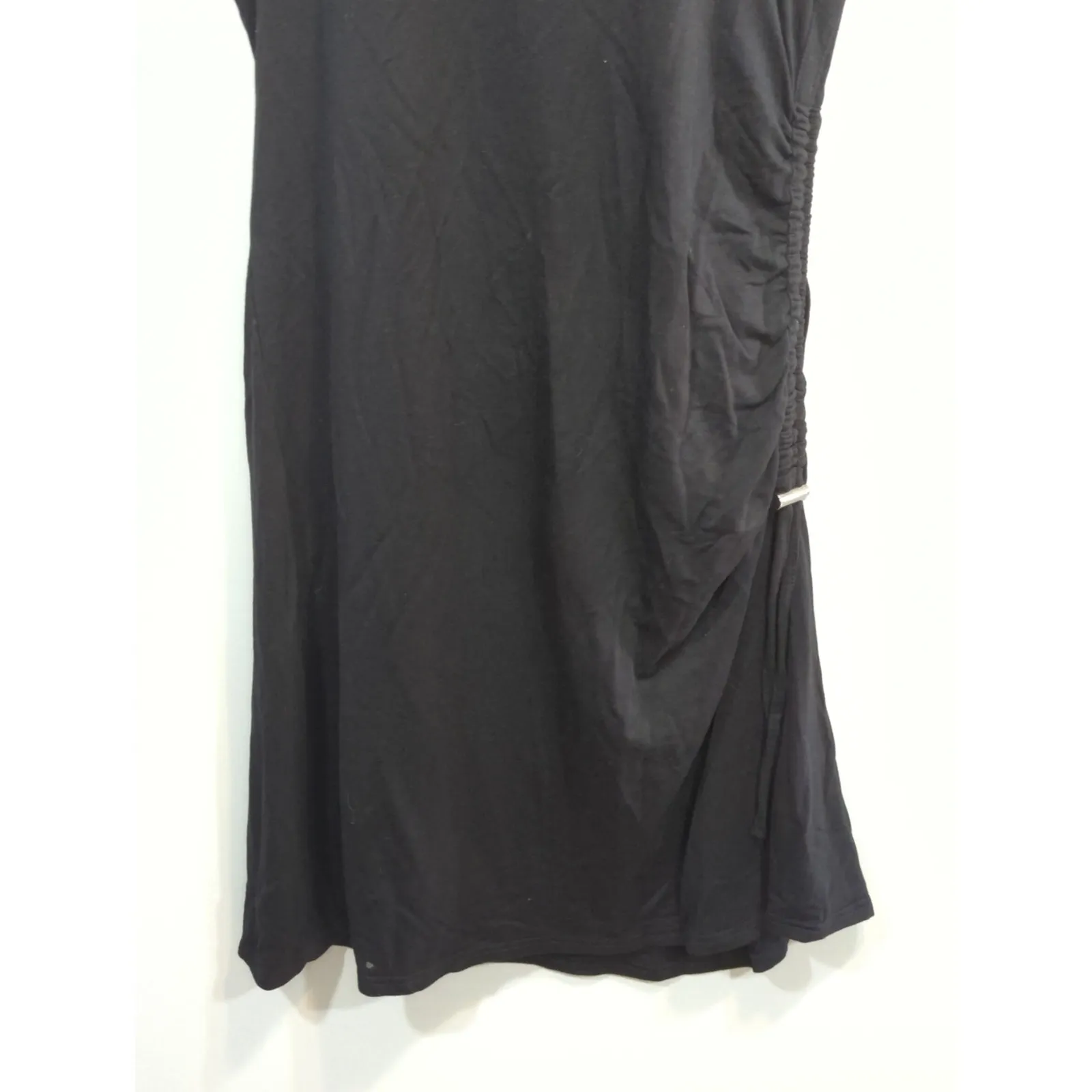 American Rag Cie Black Ruched Side Tee Shirt Dress Womens Size L Short Sleeve - Image 3