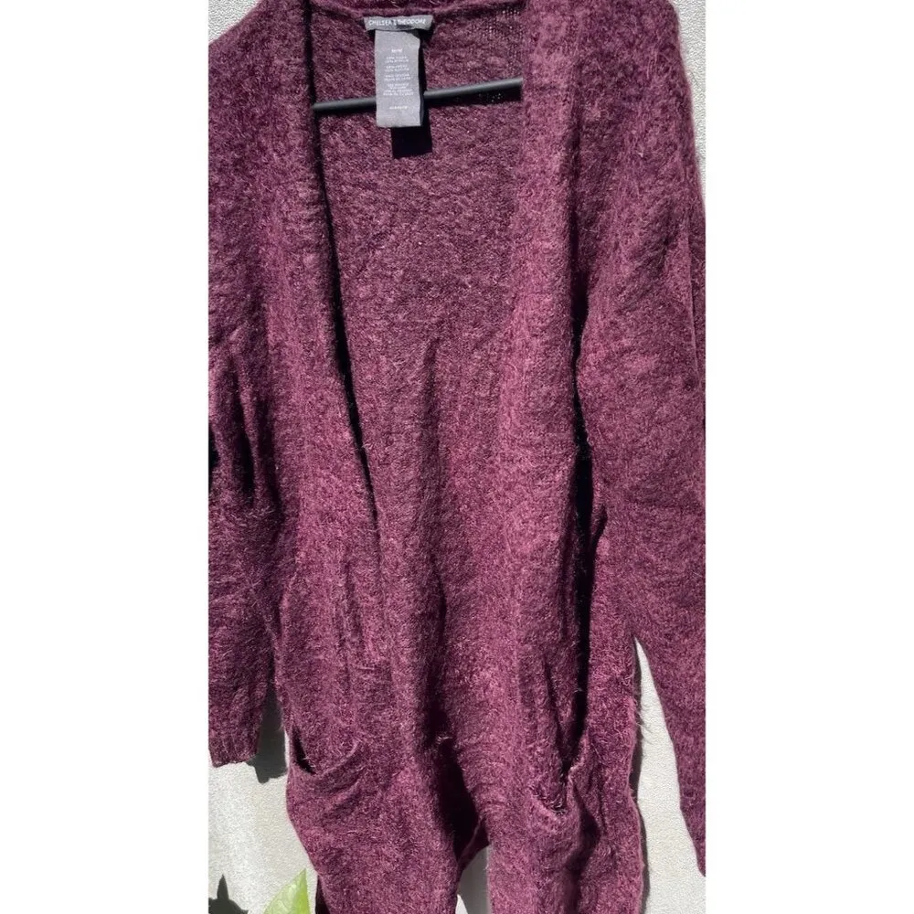 Chelsea & Theodore Size Women’s Red Maroon Western Poncho Sweater Jacket Size M - Image 2