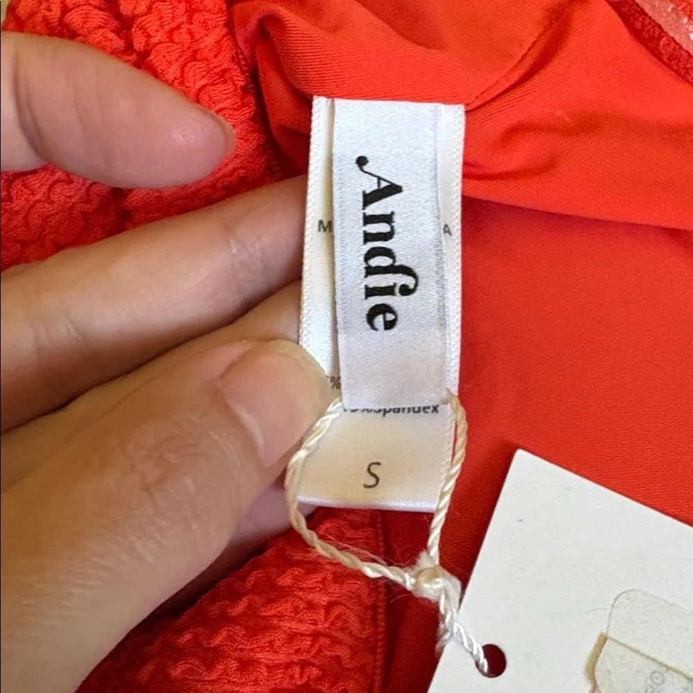 Andie Kauai One Piece Swimsuit textured‎ Vermillion Orange size S NWT - Image 5