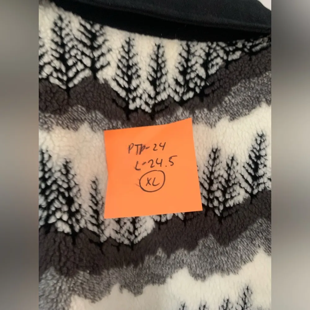 VTG Teddy Jacket David Paul New York Sherpa Soft Black White Mountains Hippie M Size M - Image 8