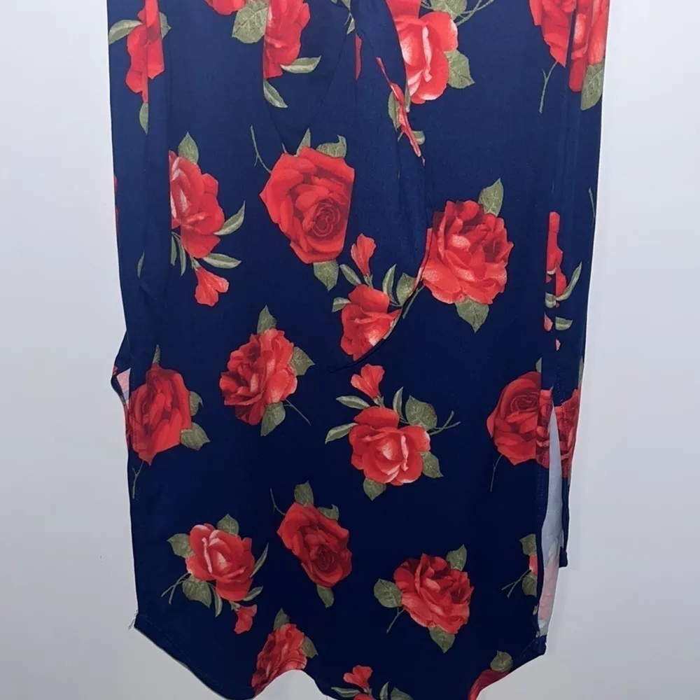 Piphany Lex Dress Navy Blue & Rose Print Women XS Extra Small 2 - Image 8