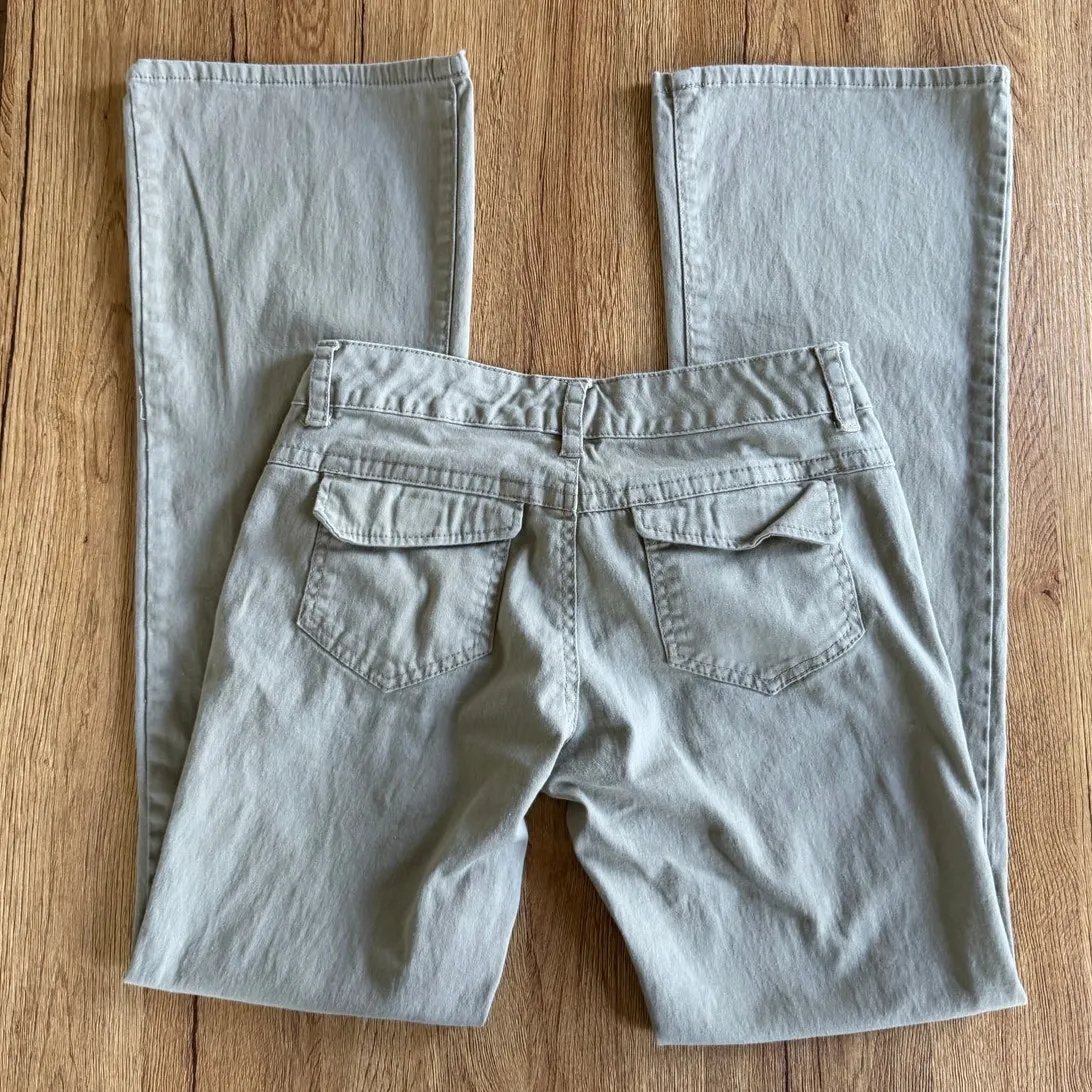 Unionbay Vtg Khaki Low Rise Flare Chinos Size 5 - Image 8