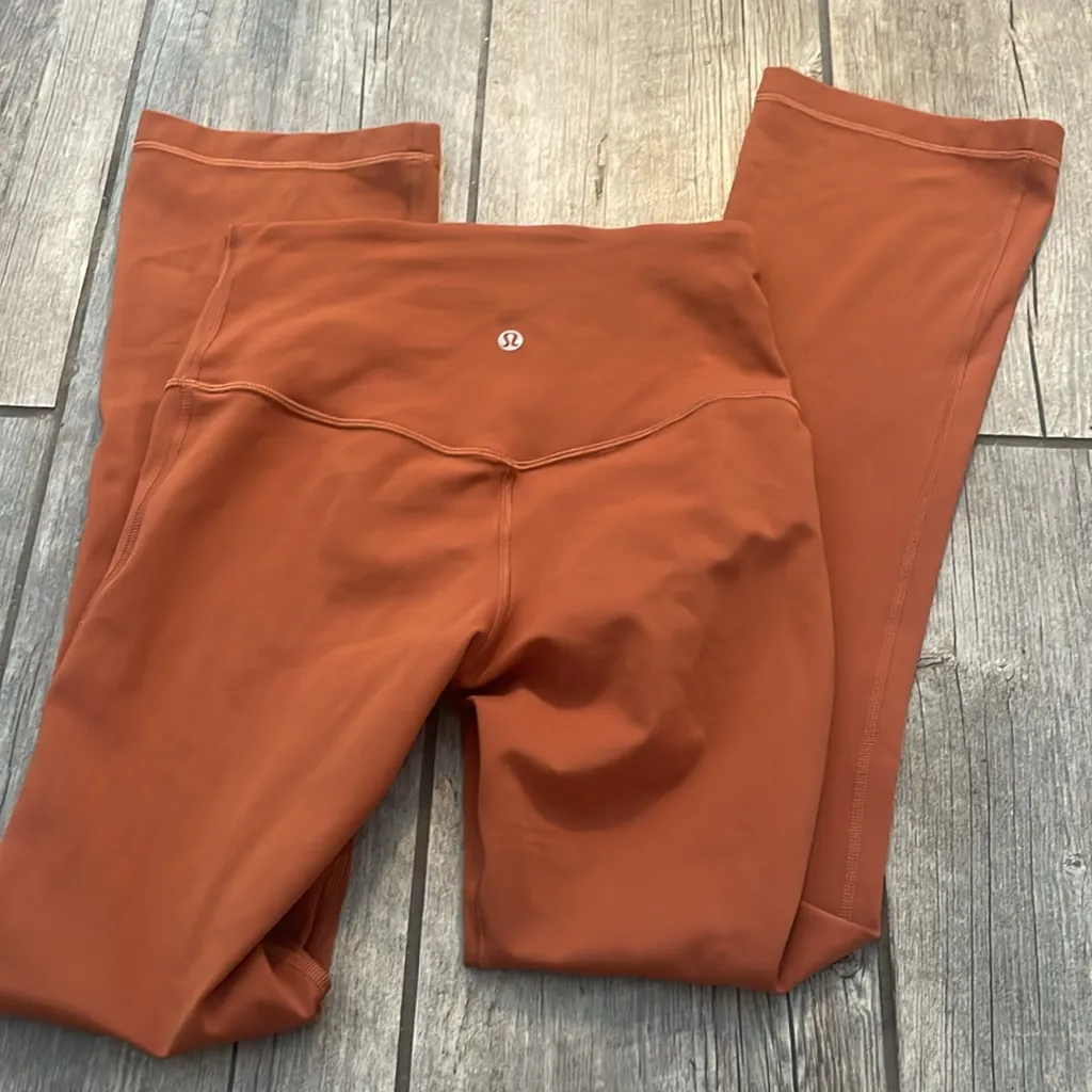 Lululemon mini flare Orange High-Waisted Leggings - Image 3
