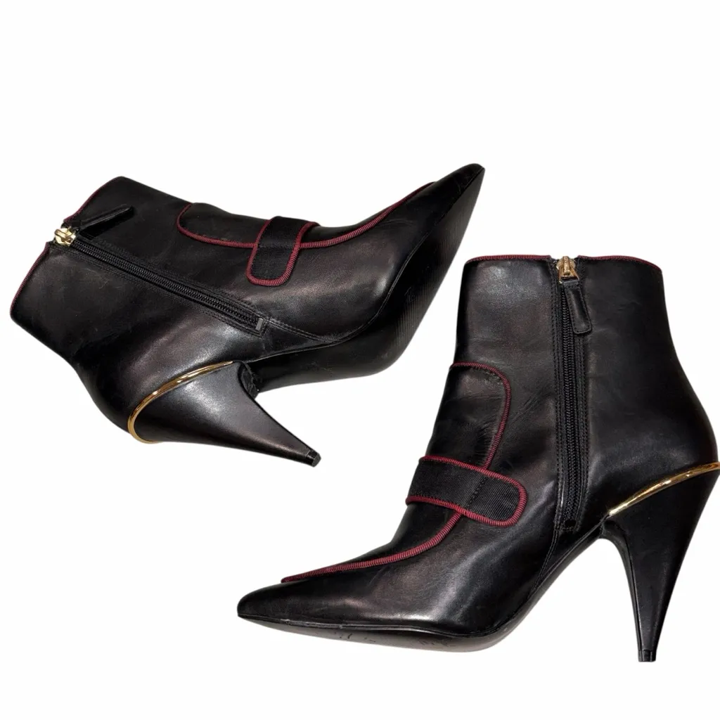 Nine West Westham Black Pointy Toe Heeled Booties Boots size 8 - Image 8