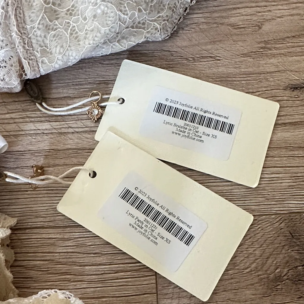 NWT Joyfolie “Lyric” Cream Lace Lingerie Set CS Size XS - Image 2