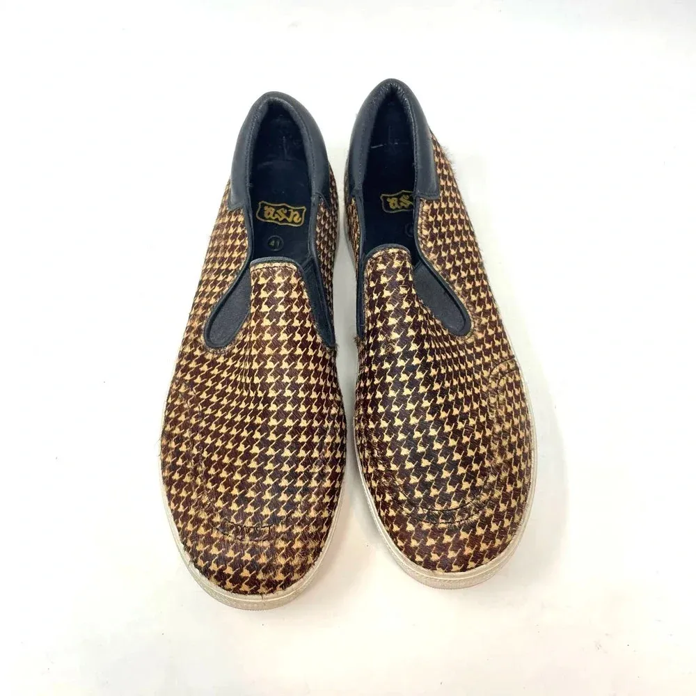 ASH Jam Houndstooth Check Pony Hair Platform Sneaker Size 41‎ / US 10 - Image 2