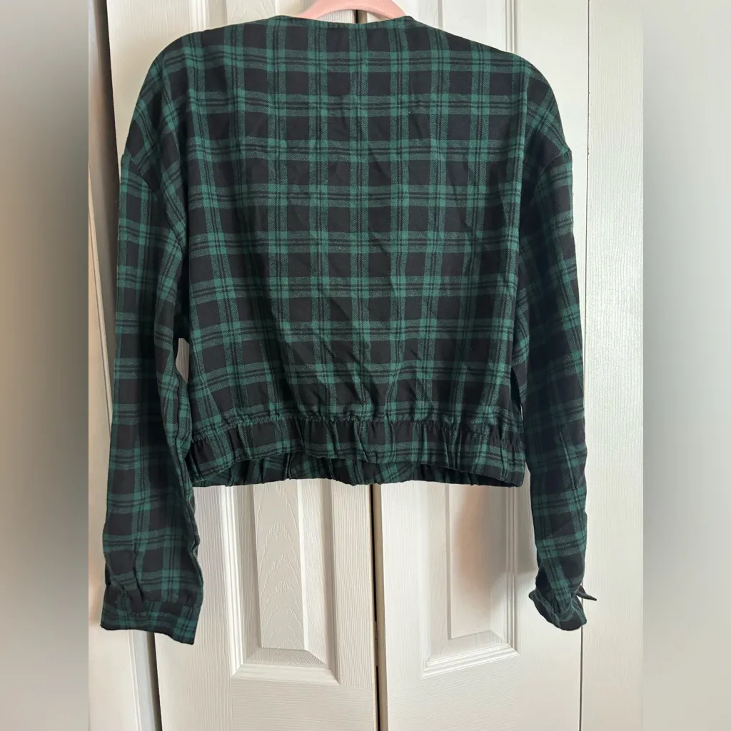 Plaid Green and Black Women's Top - Image 3