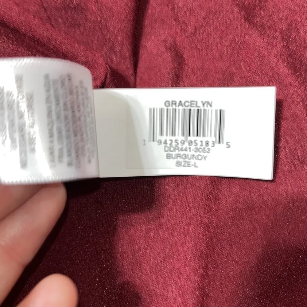 Dress the Population Gracelyn Blouson Jersey Maxi Gown Thigh High Slit Burgundy‎ - Image 15