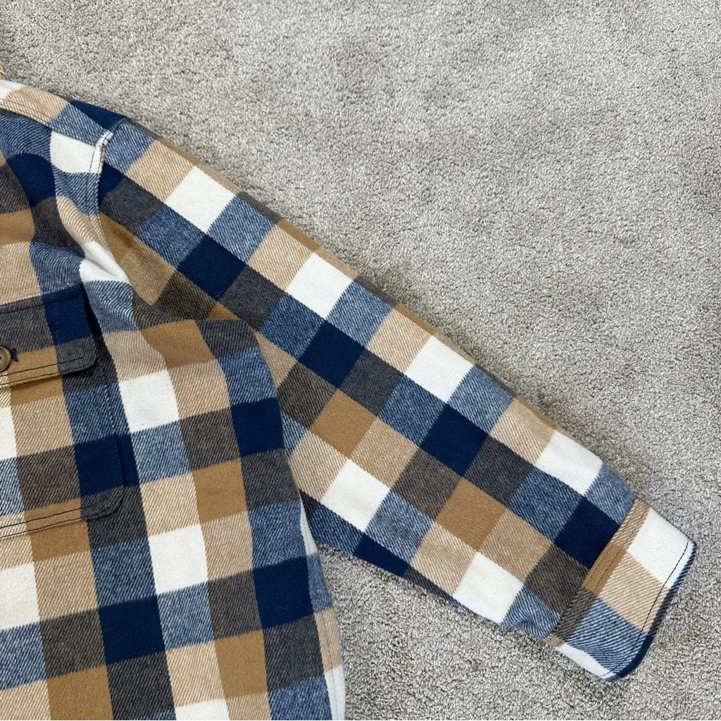 Old Navy  Women’s Wool Blend Plaid Soft-Brushed Utility Shacket in Muticolor XL - Image 7