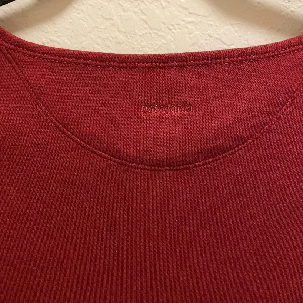 Patagonia Burgundy Short Sleeve Mini Shift Dress Size Large - Image 7