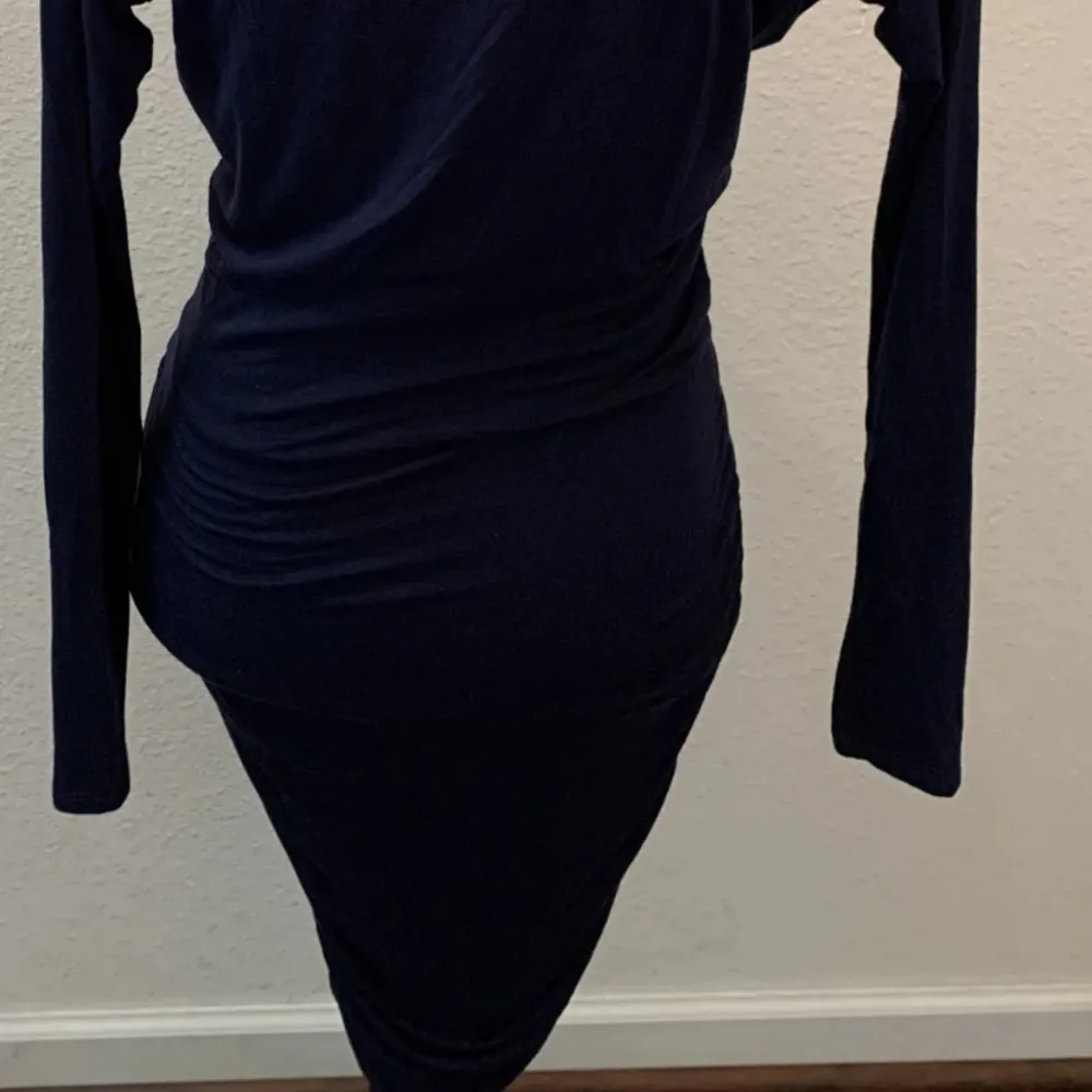Athleta Dark Blue Dress XXS WORN ONCE EXCELLENT Long Sleeve Ruched Sides - Image 14