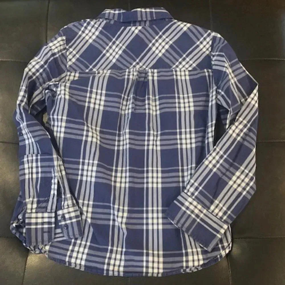 Kenar blue plaid button‎ down shirt L EUC - Image 2