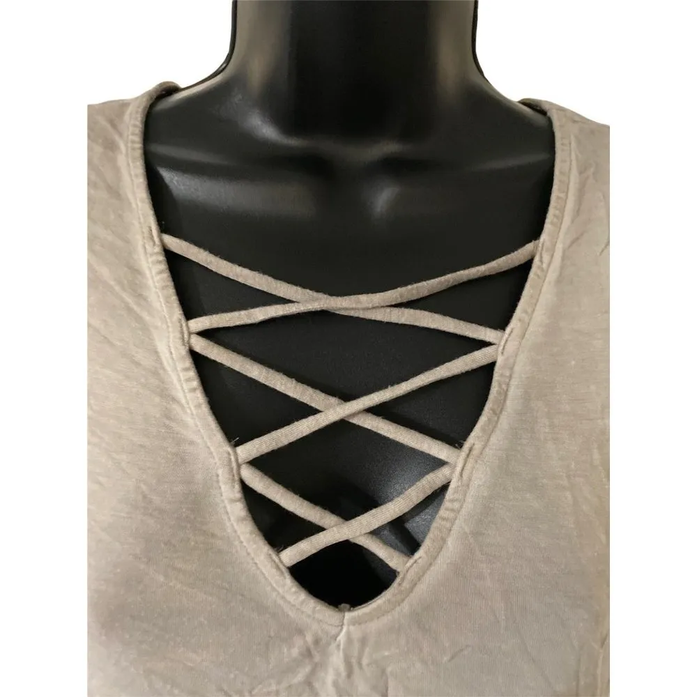 American Eagle Soft and sexy T XS Olive green Solid 95% viscose 5% Alassane - Image 2