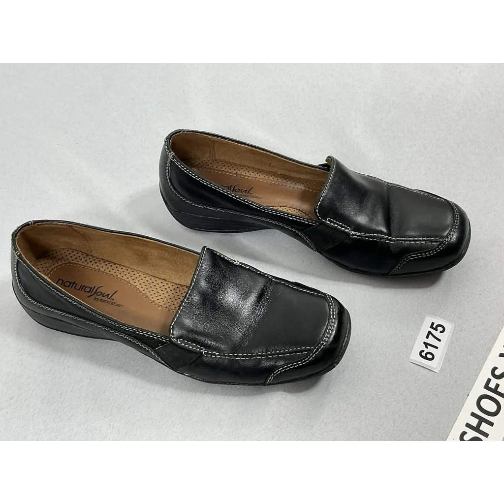 womans natural soul by naturalizer Slipon Loafers 8M Black Square Toe - Image 2