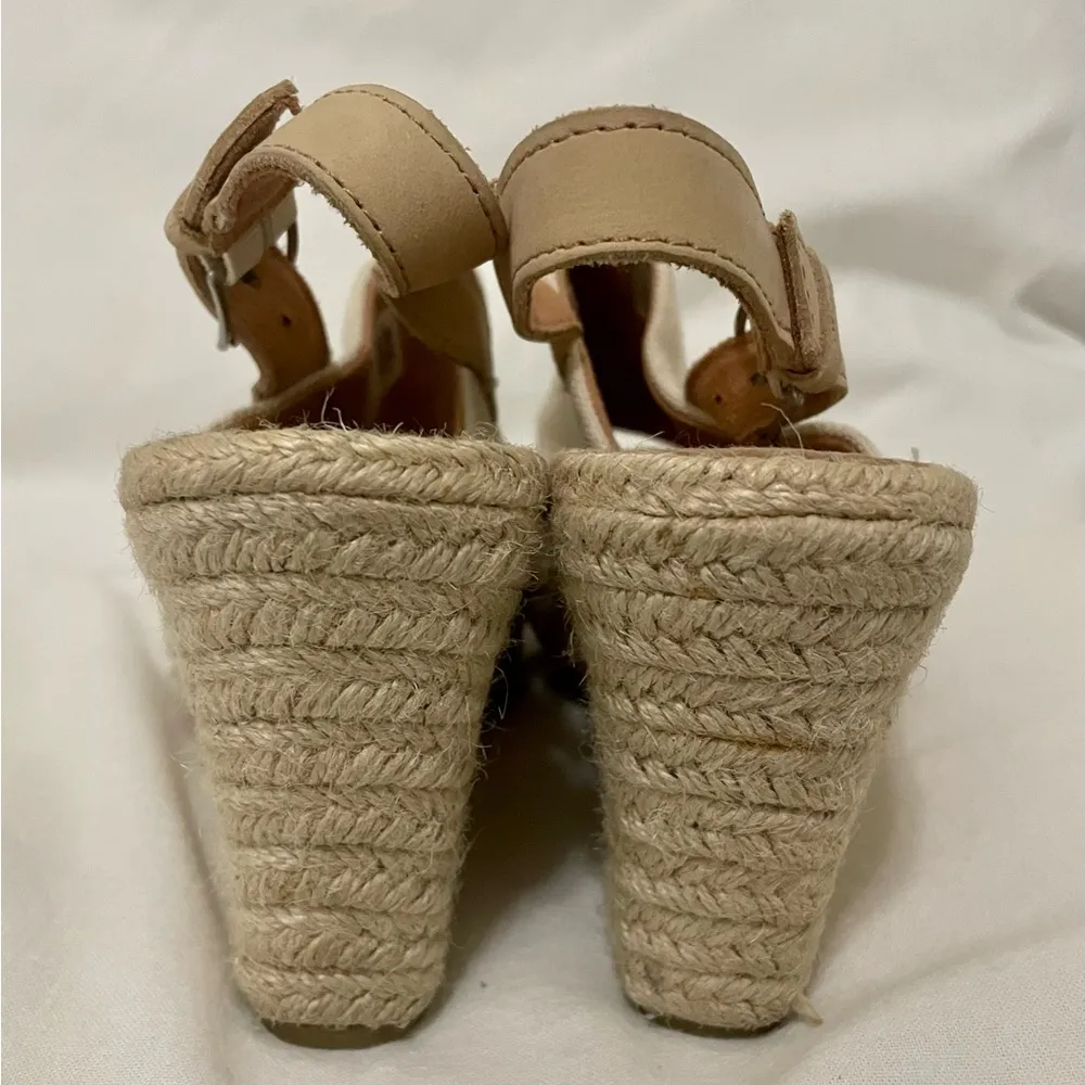 Toms  MONICA Natural Oxford Espadrille Platform Wedge Sandal Slingback Size 6.5 - Image 6