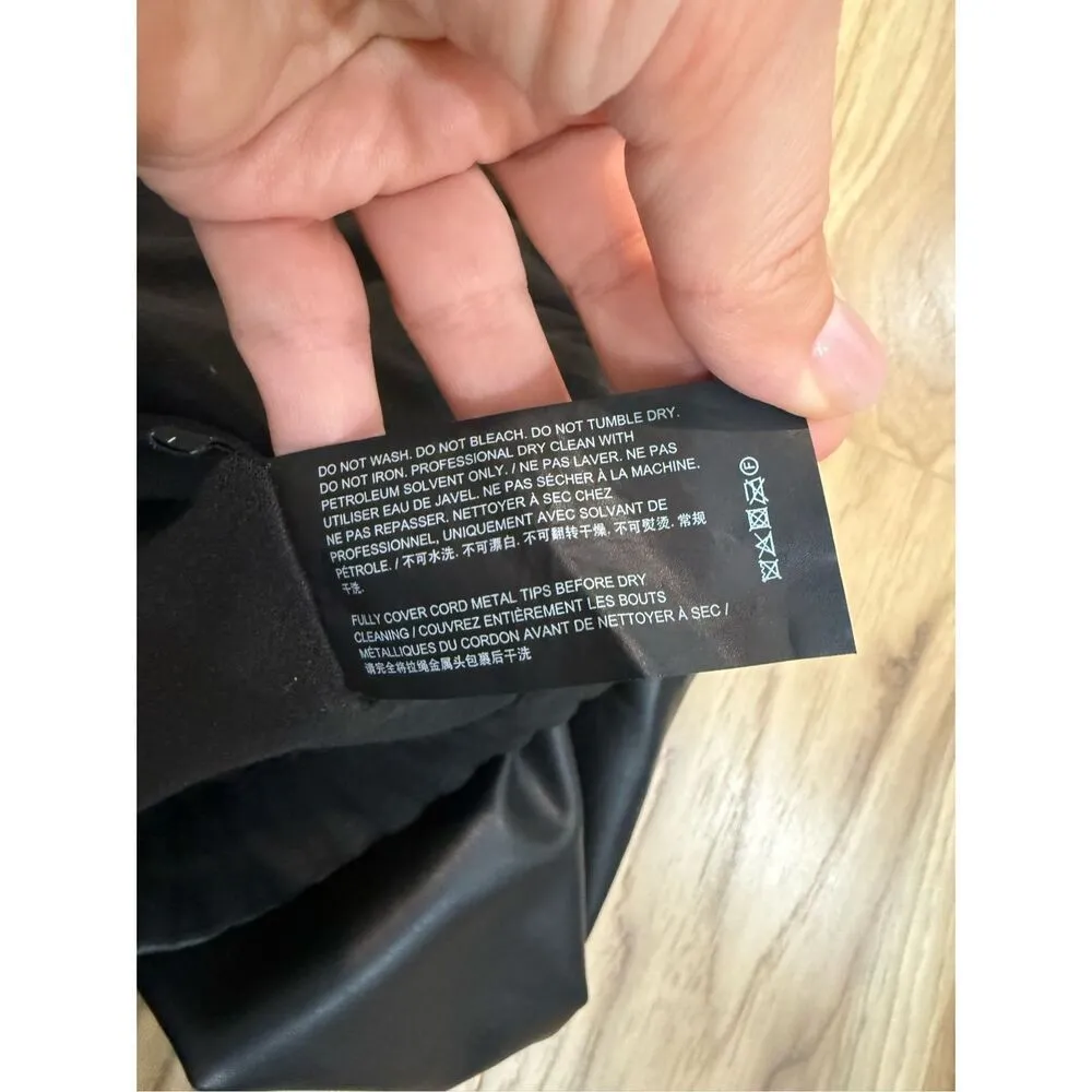 Theory Faux Leather Bomber Jacket sz L - Image 7