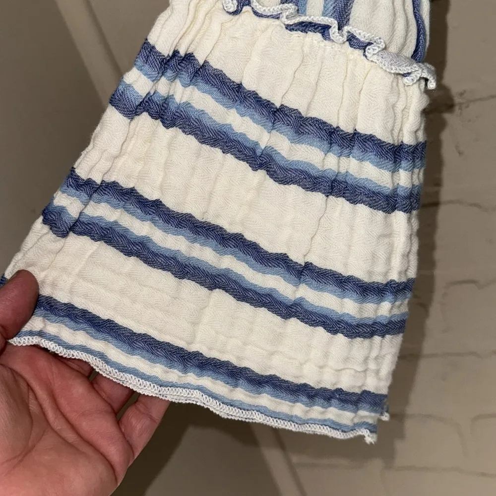 Faherty Dream dress Cotton Gauze Vida Midi Blue Baja Large Boho Beach Stripe XS - Image 5