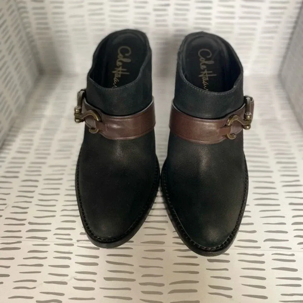 Cole Haan Leather‎ Two Tone High Heel Boot Mules Size 8 - Image 2