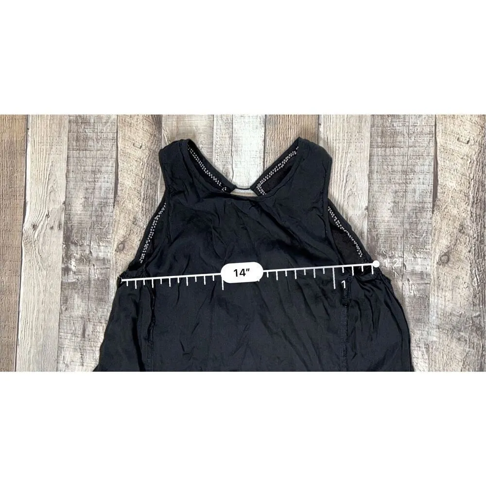 Free People Black Embellished Gauze Peasant Beads Sleeveless Tank Blouse XS NWOT - Image 7