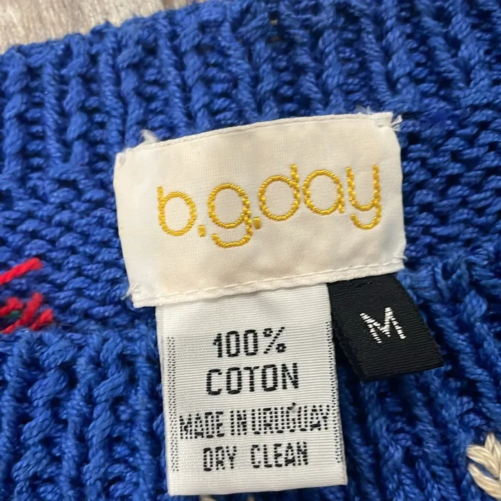 Vintage cotton b.g.day sweater Blue Size M - Image 5
