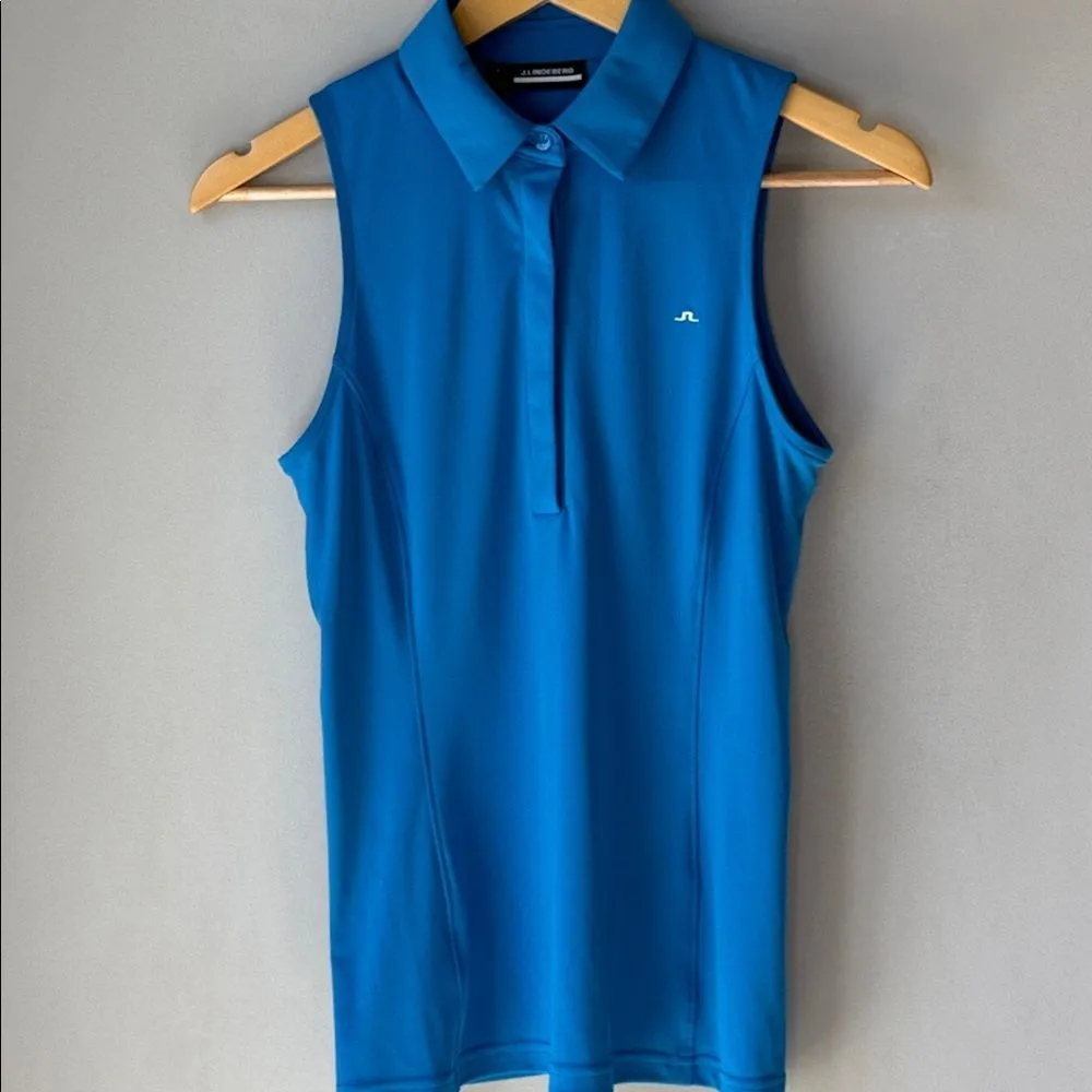 J.Lindeberg Dena Sleeveless Top Polo Nautical Blue - Image 6