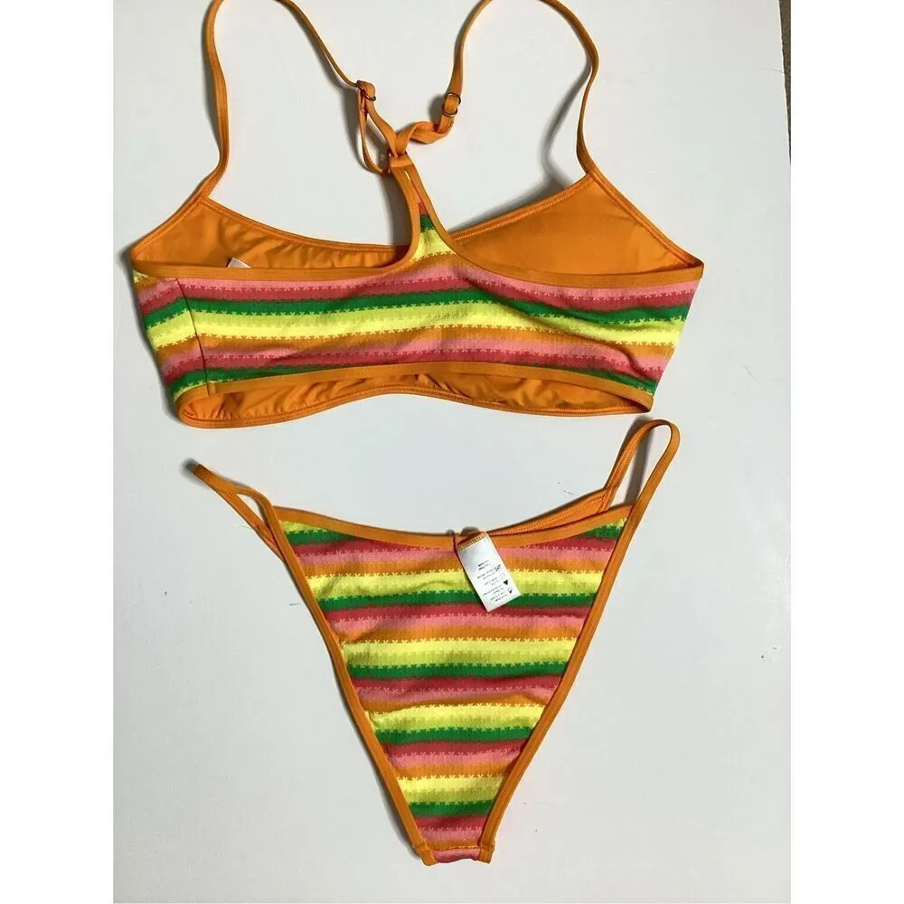 New. L*SPACE stripe bikini. Large. Retails. $198 - Image 10