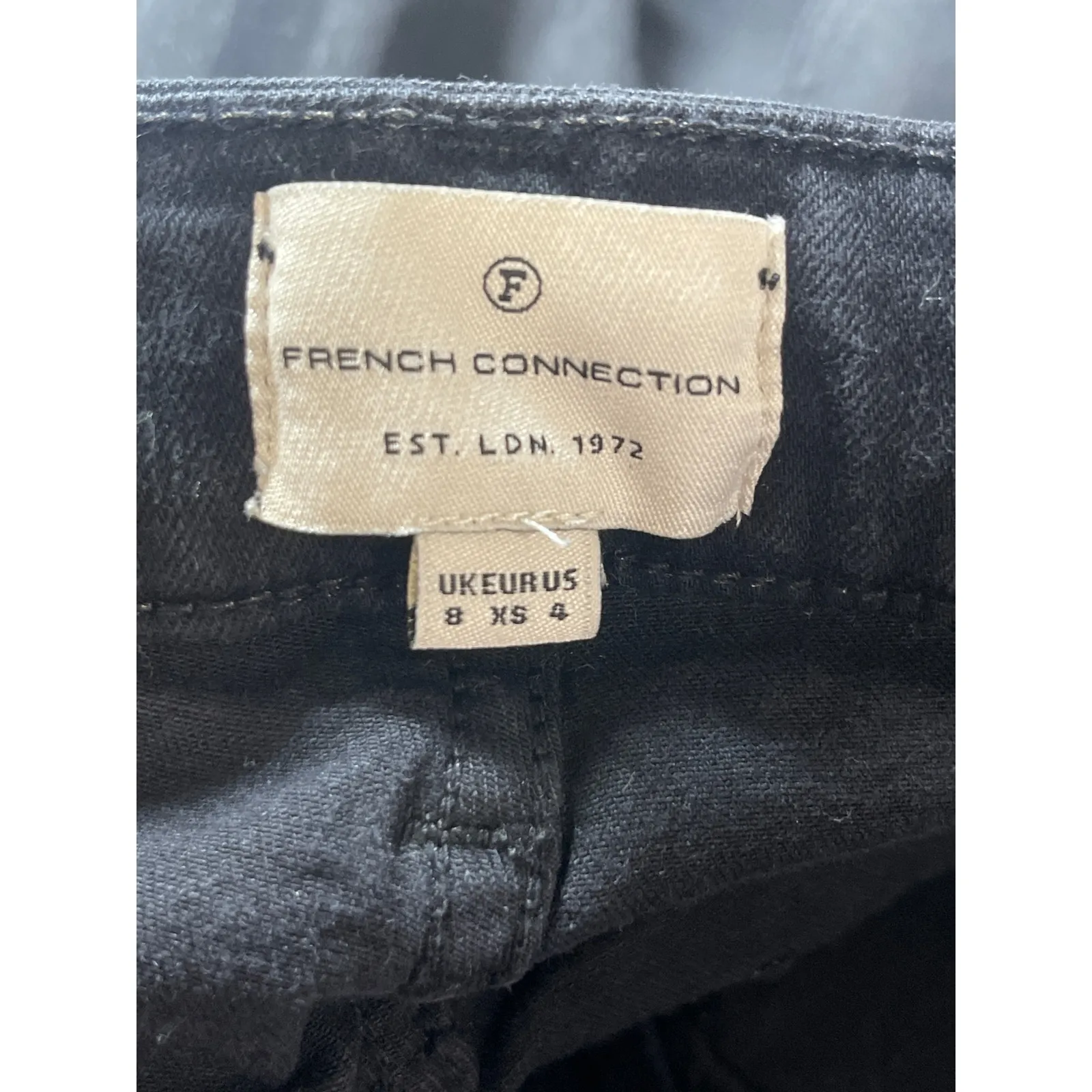 French Connection Women's Black High Waisted Slim Fit Skiiny Denim Jeans Pants 4 - Image 4