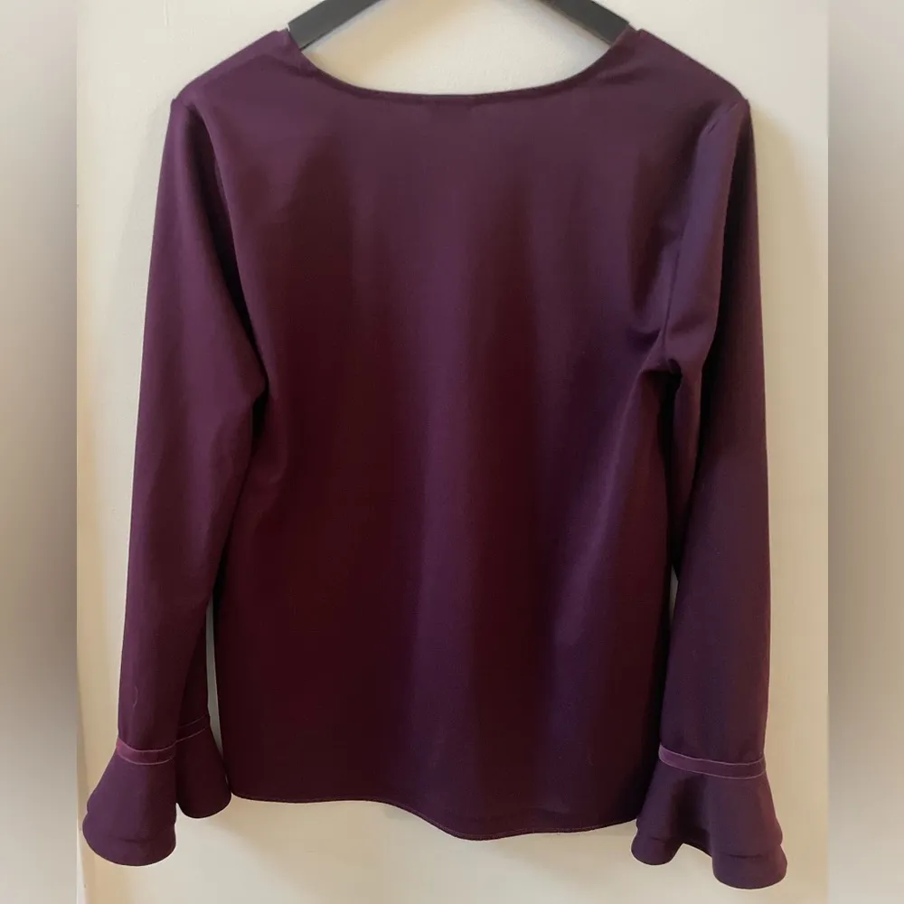 Ann Taylor long sleeve blouse, purple/maroon, size medium - Image 5