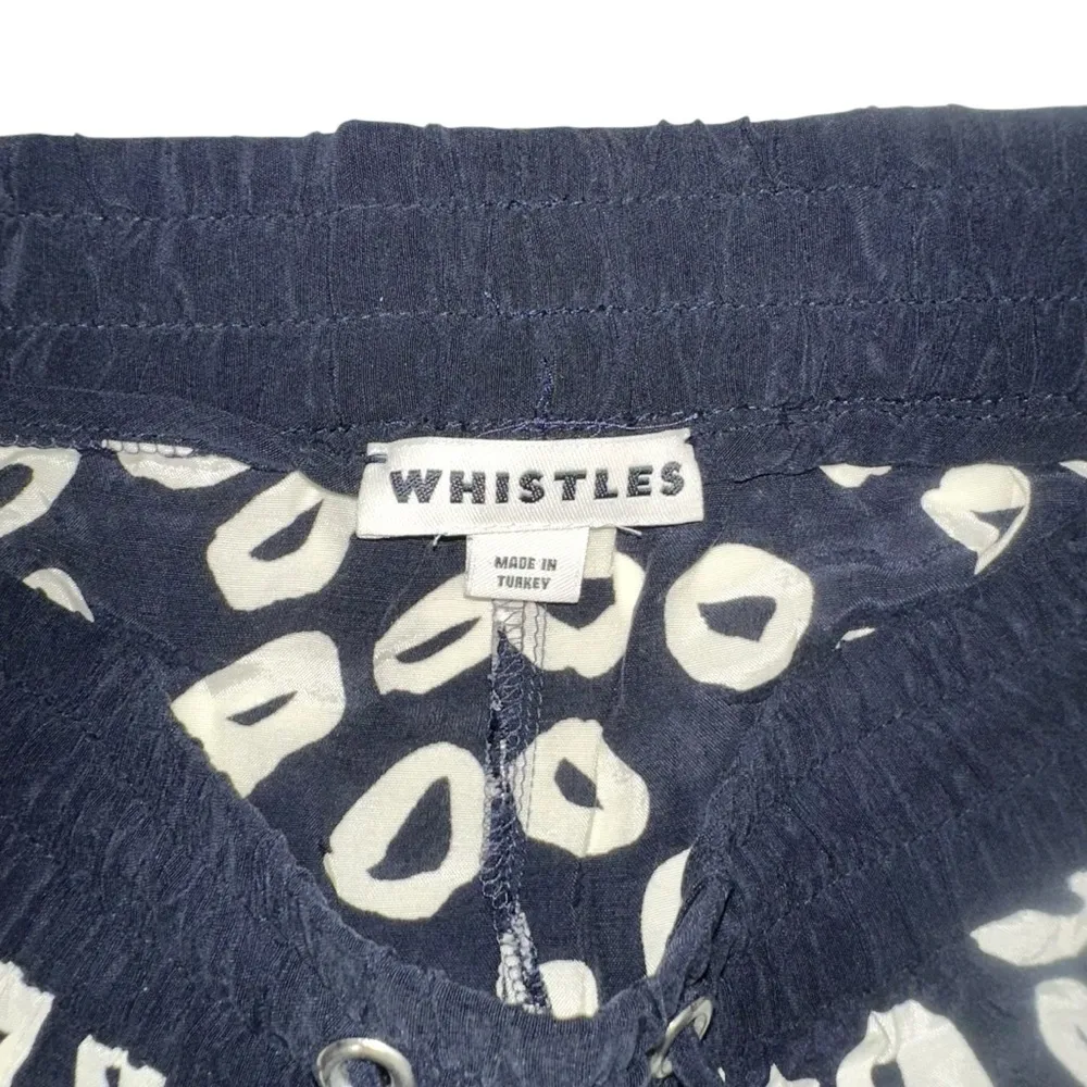 Whistles Cheetah Print Drawstring Pants US 8 White - Image 3