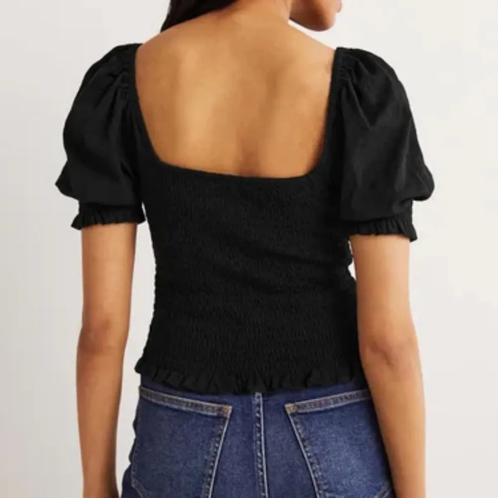 NEW Boden Puff Short Sleeve Square Neck black pullover semi fitted top blouse 8 - Image 4