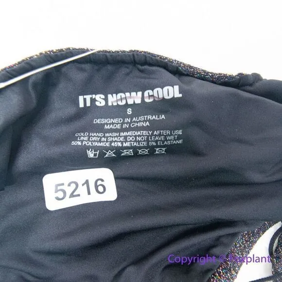 NEW It’s Now Cool the gathered tie pant bikini bottom black lurex, size S - Image 5