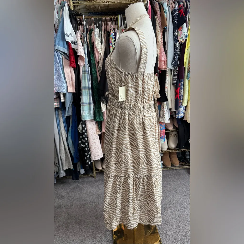 Cactus + Pearl Zebra Print Sun Dress White - Image 2