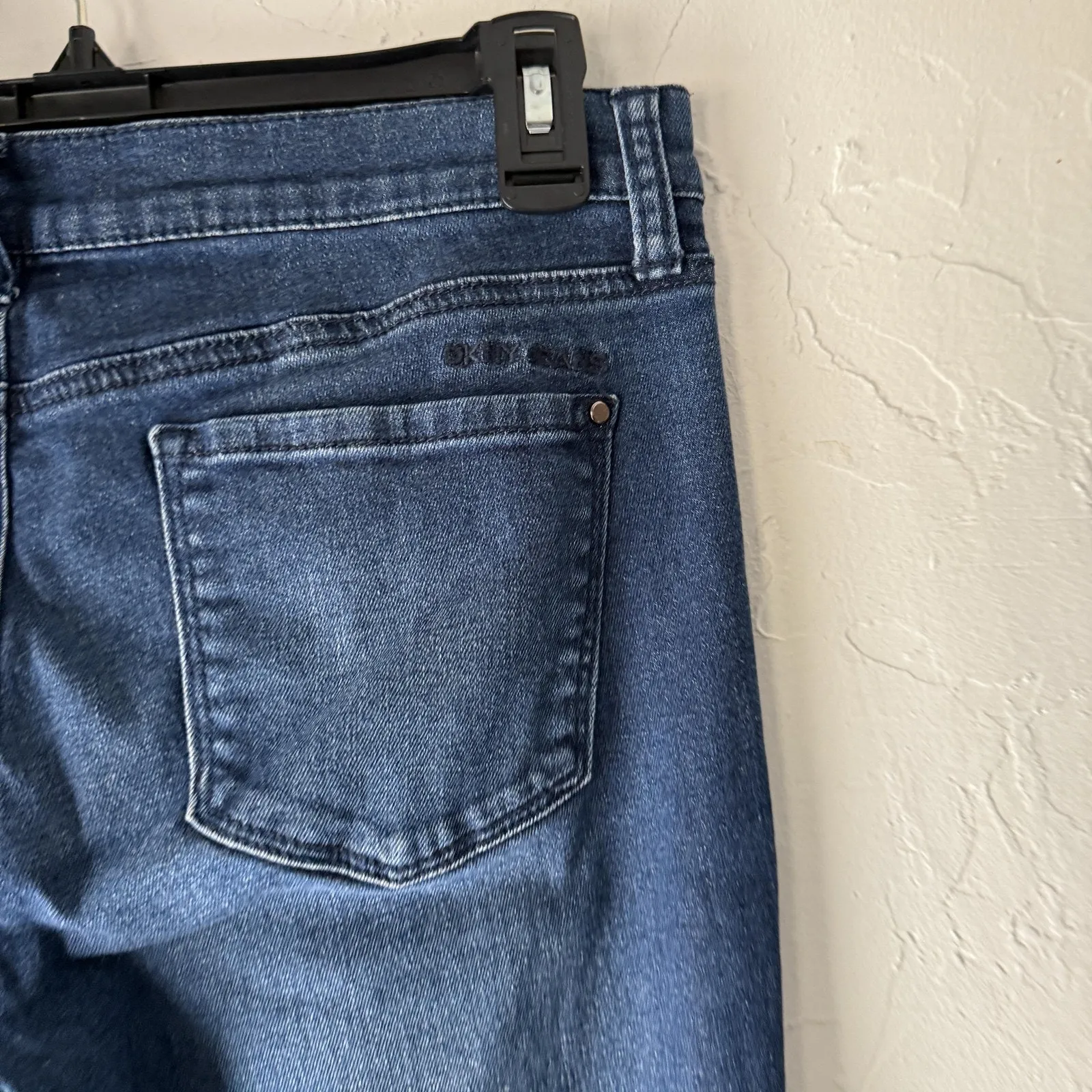 DKNY Jeans‎ Y2k 8 Blue Skinny Denim Studded Pocket Stretch Jeggings Pants - Image 9