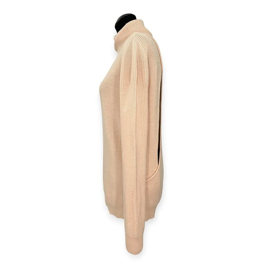 Haute Hippie | NWT | L | Merino Wool Slouchy Ribbed Knit Cut-Out Back Turtleneck - Image 9