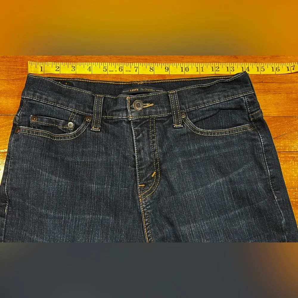 Levi's The Original Jeans Perfectly Slimming 512 Jeans Dark Blue Wash Size 10 - Image 6