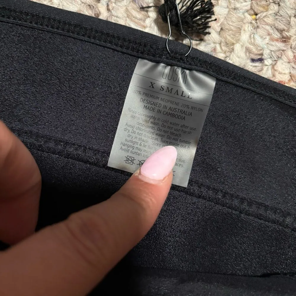 NWT Duskii Neoprene Ochre Bikini Amber Brown Bronze Metallic Set - Image 5