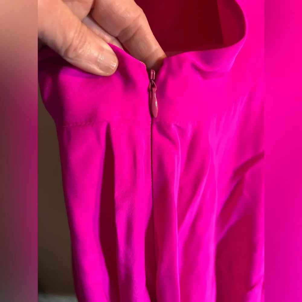Amanda Uprichard Fuchsia Halter 100% Silk Dress colorful mini halter designer - Image 10