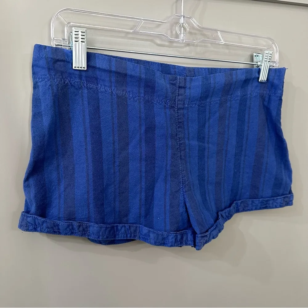 NWOT Free People Blue Striped Short Shorts With Side Zipper Size M - Image 2