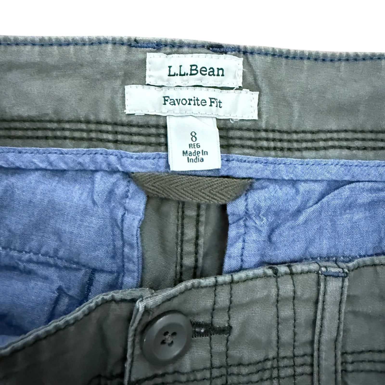 LL Bean Freeport Favorite Fit Olive Green Cargo Shorts Utility Outdoor Casual 8 - Image 4