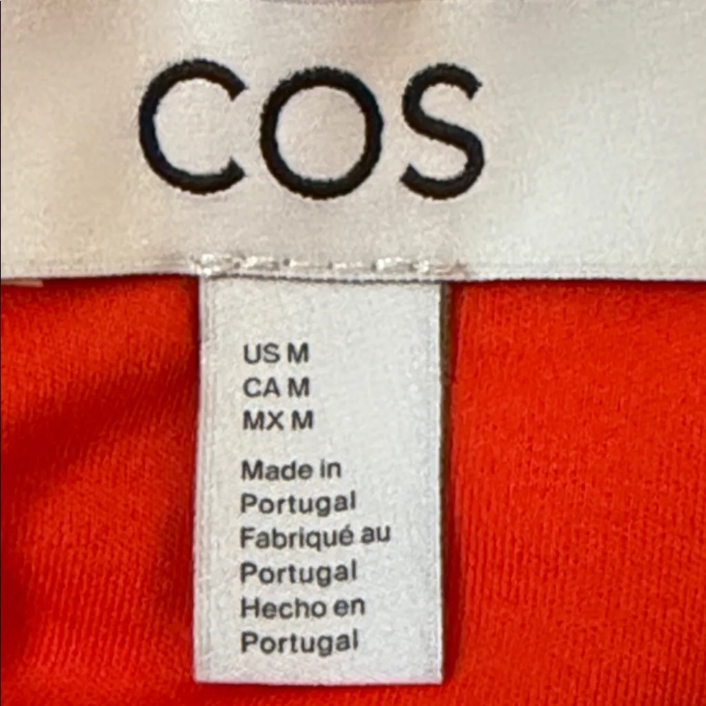 COS Orange Sleeveless Boat Neck Tank Top Size Medium - Image 7