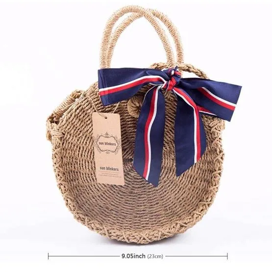 Round Straw Purse - Image 3